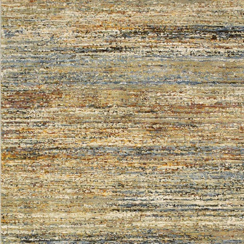 2' X 8' Gold And Slate Abstract Runner Rug